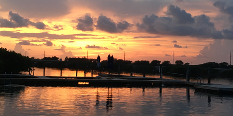 Fiery Sunset from Hawks Cay Resort in the Florida Keys. 