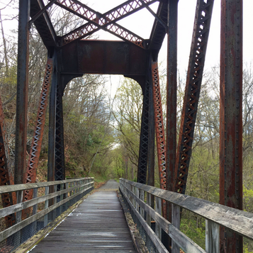One of several scenic trestle bridges on the New River Trail in southwestern Virginia.