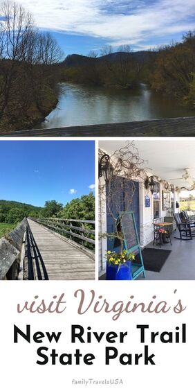 Visit Virginia's New River Trail State Park for biking, hiking, horseback riding and water fun. 