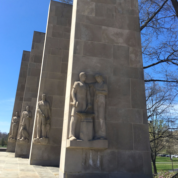 The Pylons above the War Memorial Chapel at Virginia Tech. So many fun things to do when you visit southwest Virginia. 