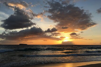 A beautiful Hawaiian sunset at Makena State Beach on Maui. A must see when you visit the island. 