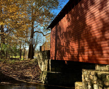 Beautiful Roddy Road Covered Bridge in Maryland. 