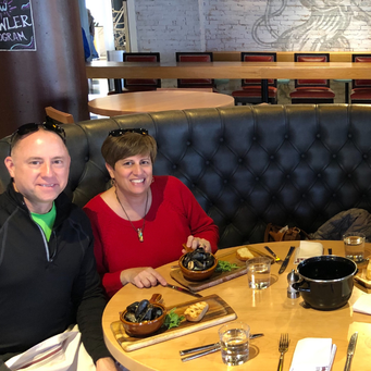 Enjoying mussels at BAROAK in Annapolis, Maryland. 