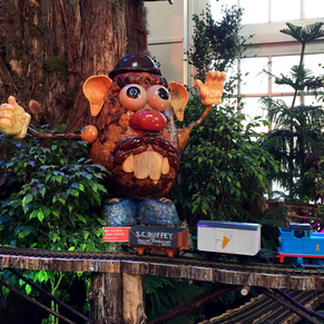 Visit the U.S. Botanic Garden in Washington, DC in December for Season's Greenings. The 2017 exhibit features Roadside Attractions. 