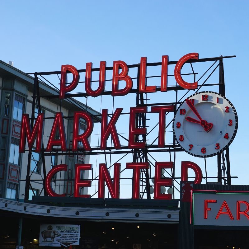 We took a market tour to learn more about Pike Place Market and try some of the popular foods.
