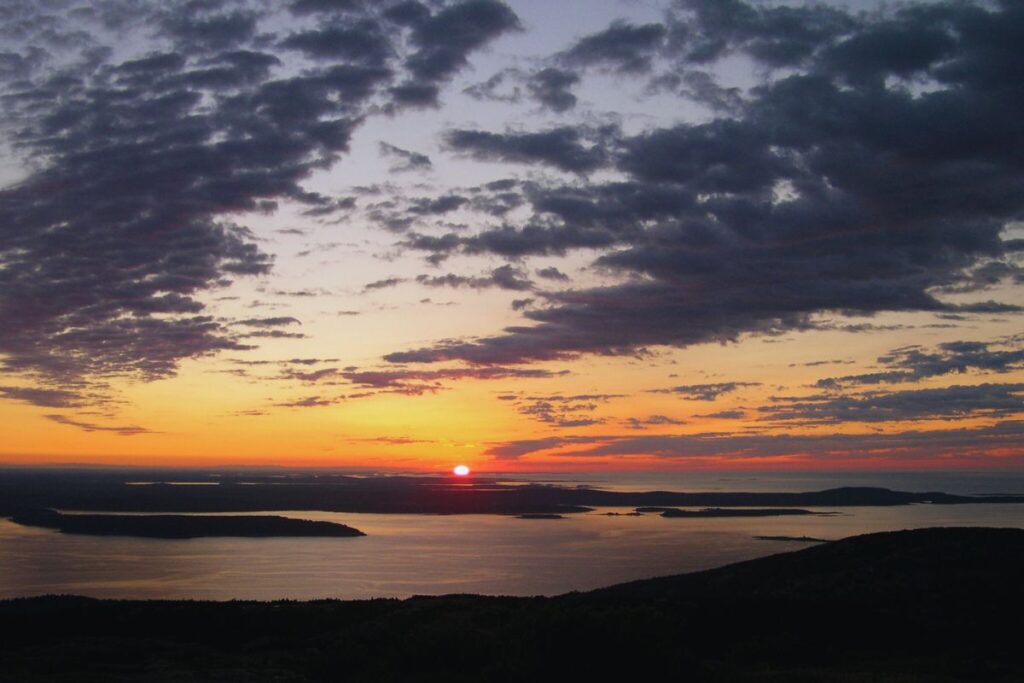 sunrise over the water